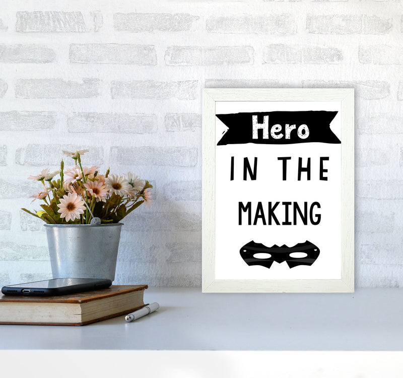 Hero In The Making Framed Nursey Wall Art Print A4 Oak Frame