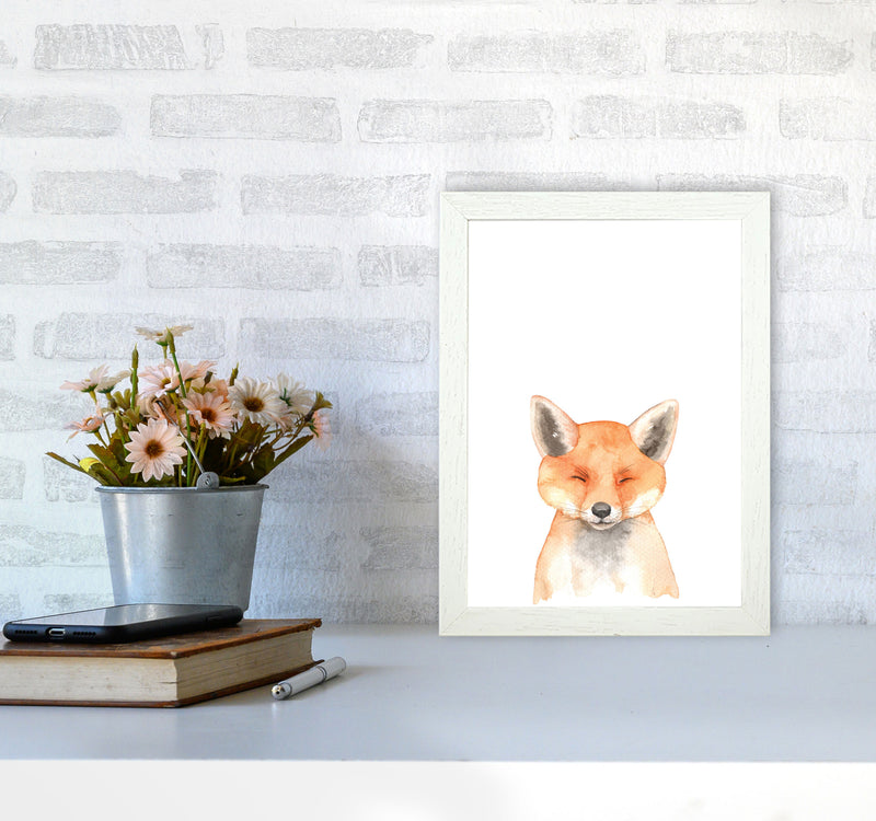Forest Friends, Cute Fox Modern Print Animal Art Print A4 Oak Frame