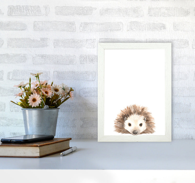Forest Friends, Cute Hedgehog Modern Print Animal Art Print A4 Oak Frame
