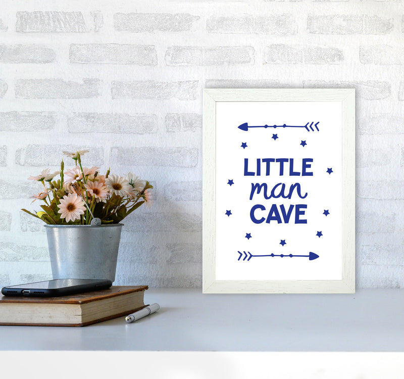 Little Man Cave Navy Arrows Framed Nursey Wall Art Print A4 Oak Frame