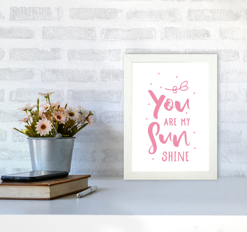 You Are My Sunshine Pink Modern Print A4 Oak Frame