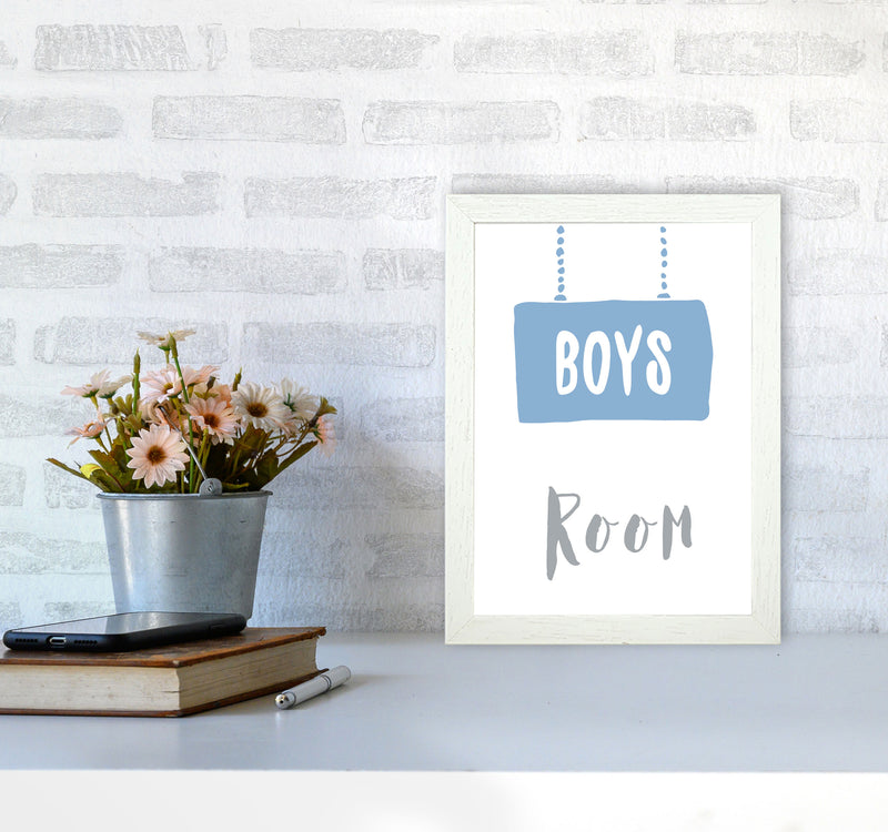 Boys Room Blue Framed Nursey Wall Art Print A4 Oak Frame