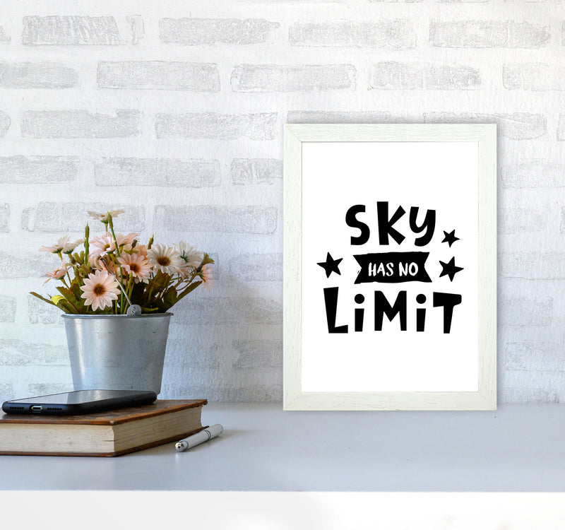 Sky Has No Limit Framed Nursey Wall Art Print A4 Oak Frame