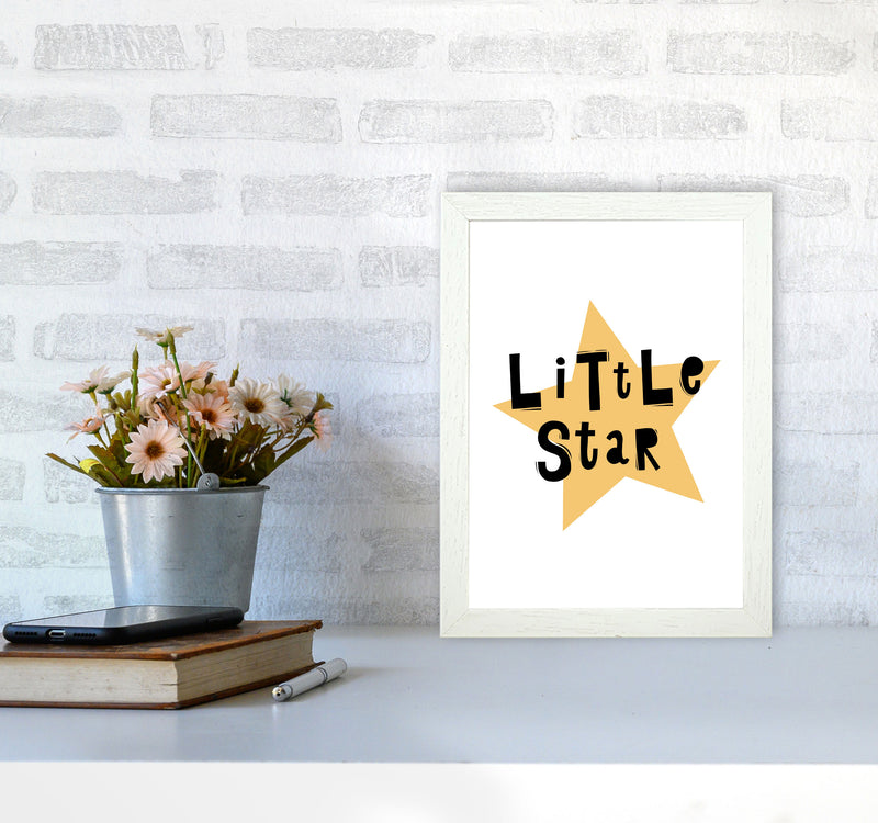 Little Star Scandi Framed Typography Wall Art Print A4 Oak Frame