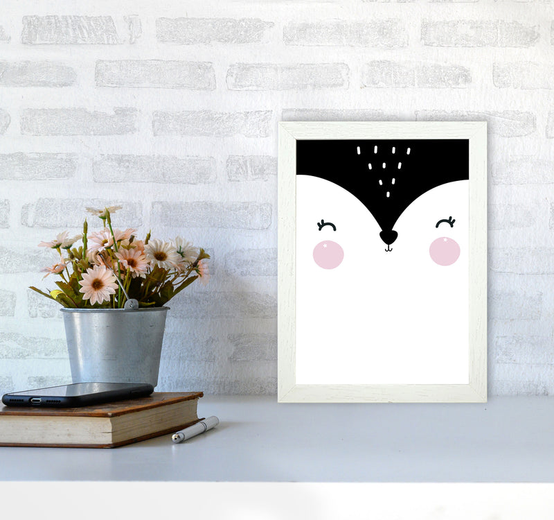 Penguin Face Scandi Modern Print A4 Oak Frame