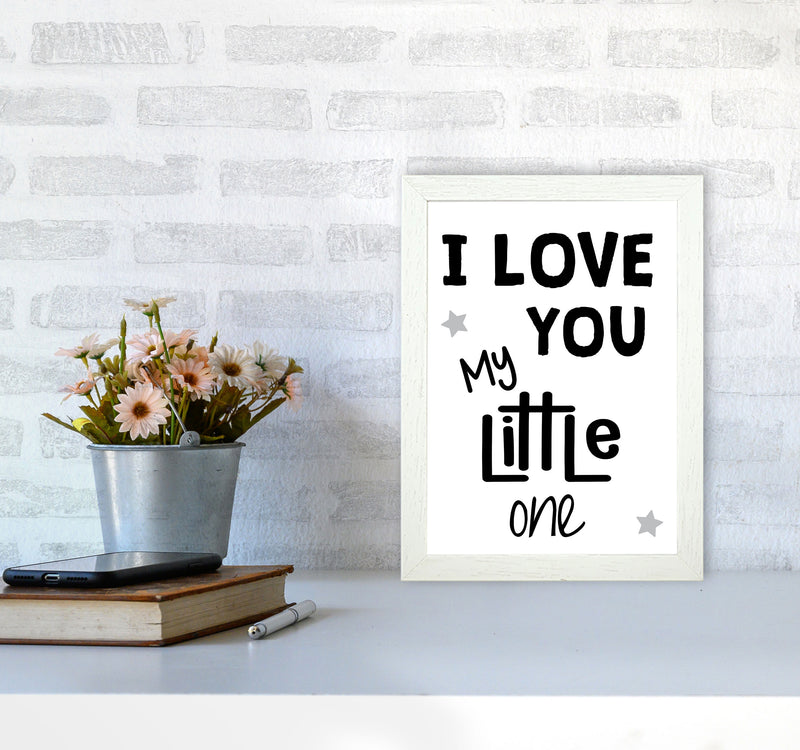 I Love You Little One Black Framed Nursey Wall Art Print A4 Oak Frame