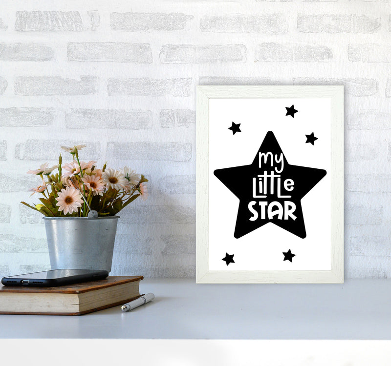 My Little Star Black Framed Nursey Wall Art Print A4 Oak Frame