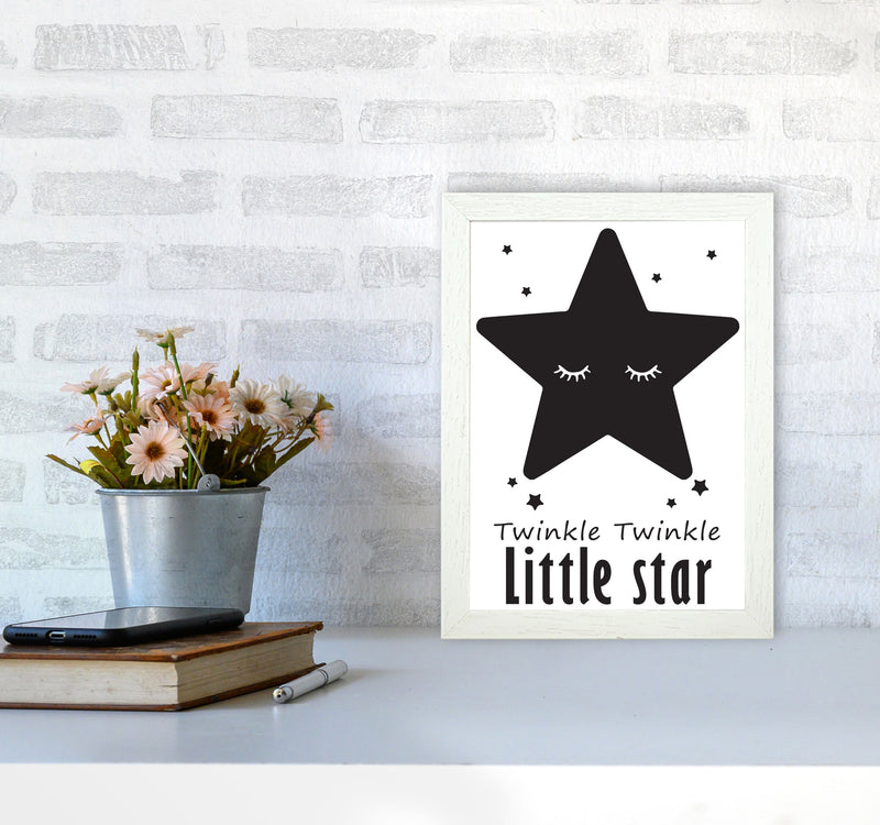 Twinkle Twinkle Little Star Framed Nursey Wall Art Print A4 Oak Frame