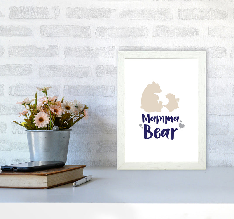 Mama Bear Framed Nursey Wall Art Print A4 Oak Frame