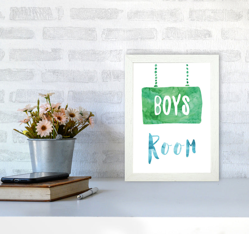 Boys Room Watercolour Framed Nursey Wall Art Print A4 Oak Frame