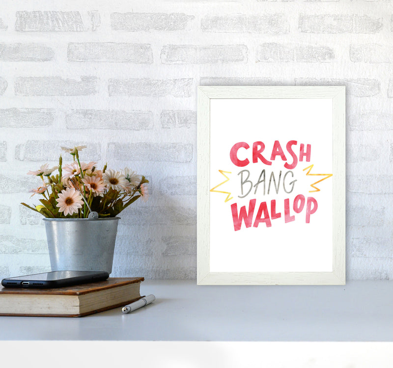 Crash Bang Wallop Watercolour Modern Print A4 Oak Frame