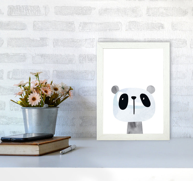 Scandi Panda Watercolour Framed Nursey Wall Art Print A4 Oak Frame