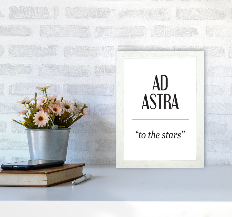 Ad Astra Framed Typography Wall Art Print A4 Oak Frame