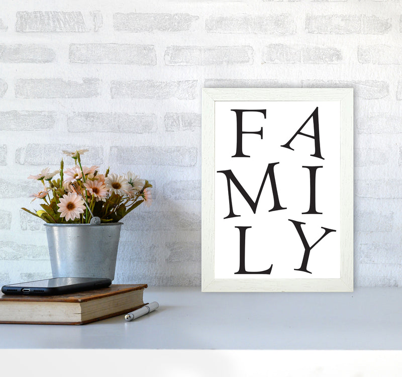 Family Framed Typography Wall Art Print A4 Oak Frame