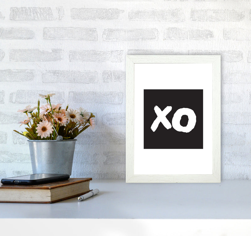 XO Black Square Modern Print A4 Oak Frame