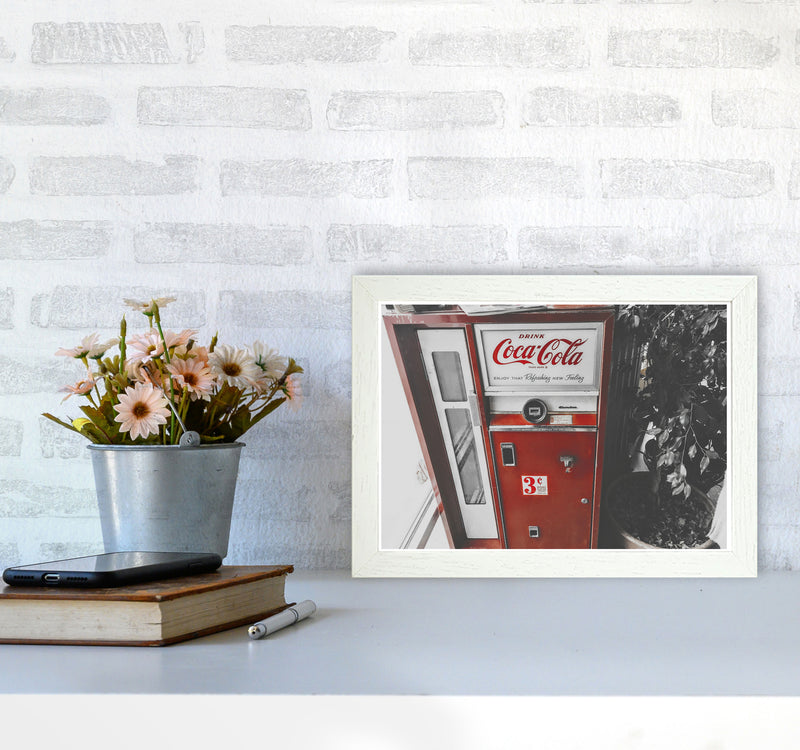 Coca Cola Vending Machine Modern Print A4 Oak Frame