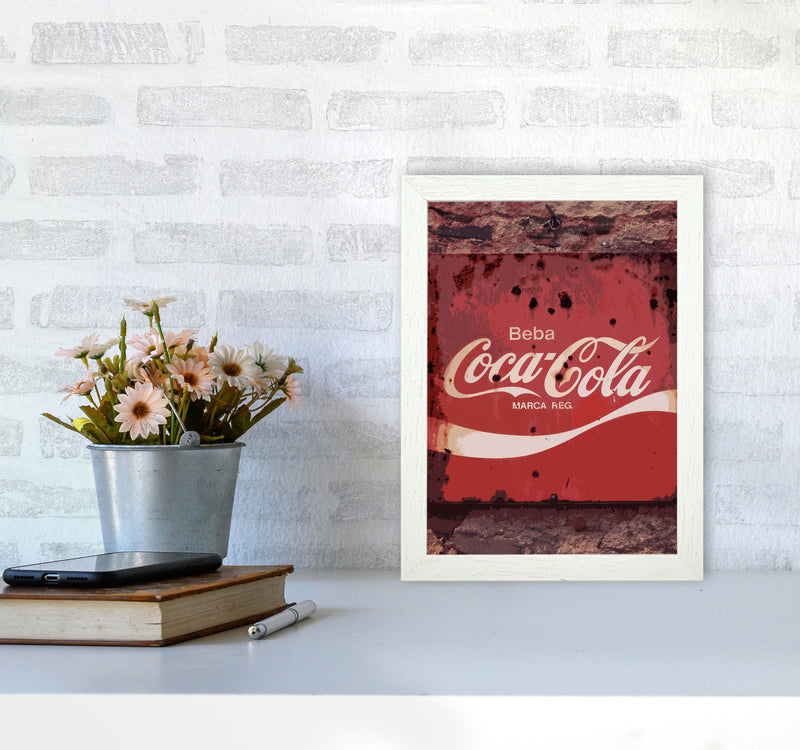 Coca Cola Vintage Sign Modern Print A4 Oak Frame
