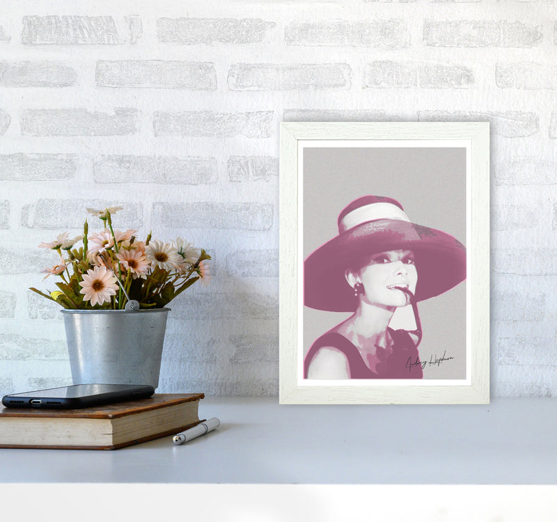 Audrey Hepburn Vintage Modern Print A4 Oak Frame