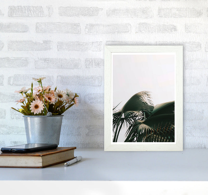 Bushy Palm Leaves Modern Print, Framed Botanical & Nature Art Print A4 Oak Frame