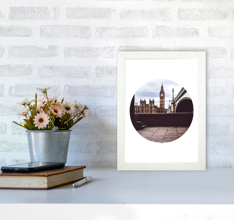 London Big Ben Modern Art Print, Framed Wall Art A4 Oak Frame