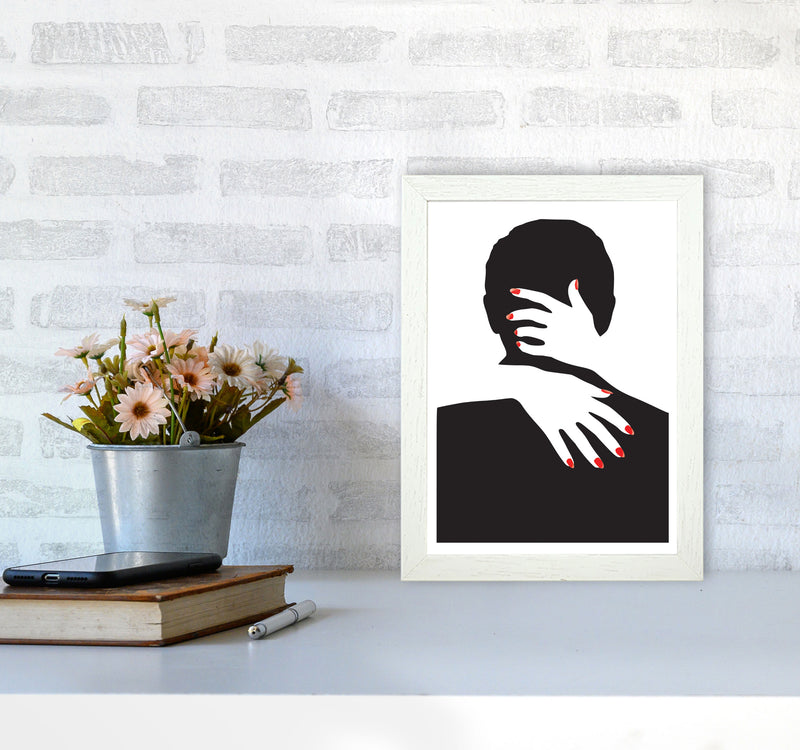 Abstract Man And Hands Modern Print A4 Oak Frame