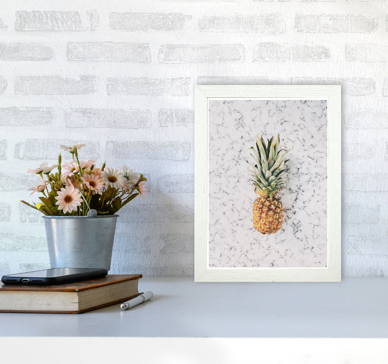 Marble Pineapple Modern Print, Framed Kitchen Wall Art A4 Oak Frame