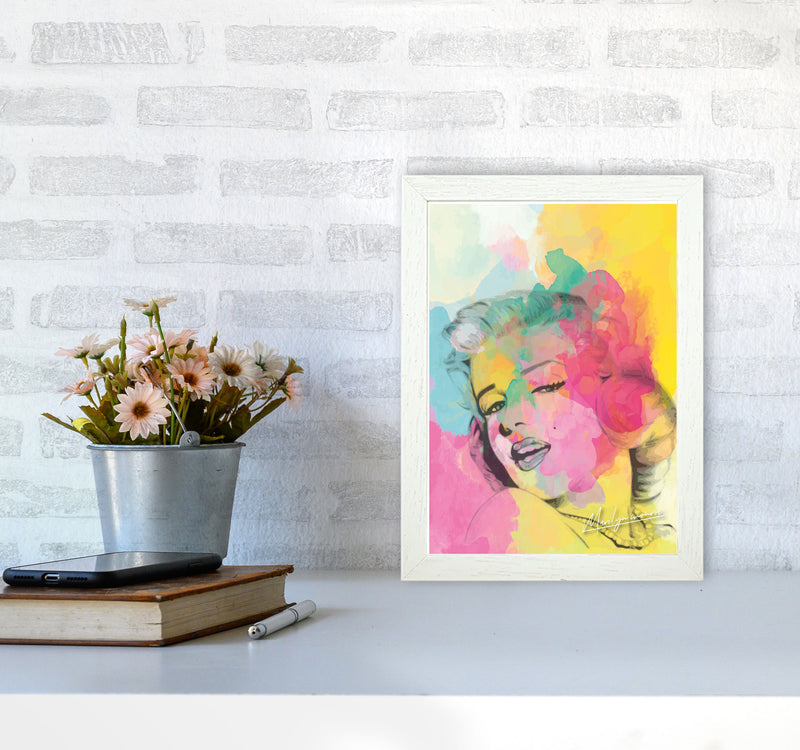 Marilyn Monroe In Colour Modern Print A4 Oak Frame