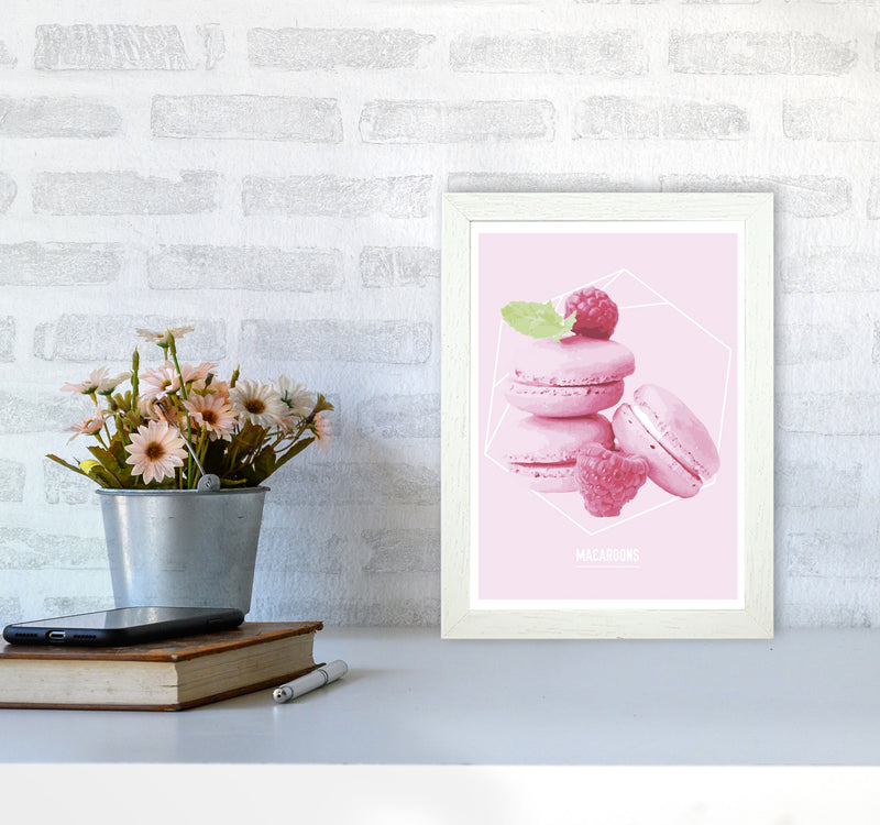 Pink Macaroons Modern Print A4 Oak Frame