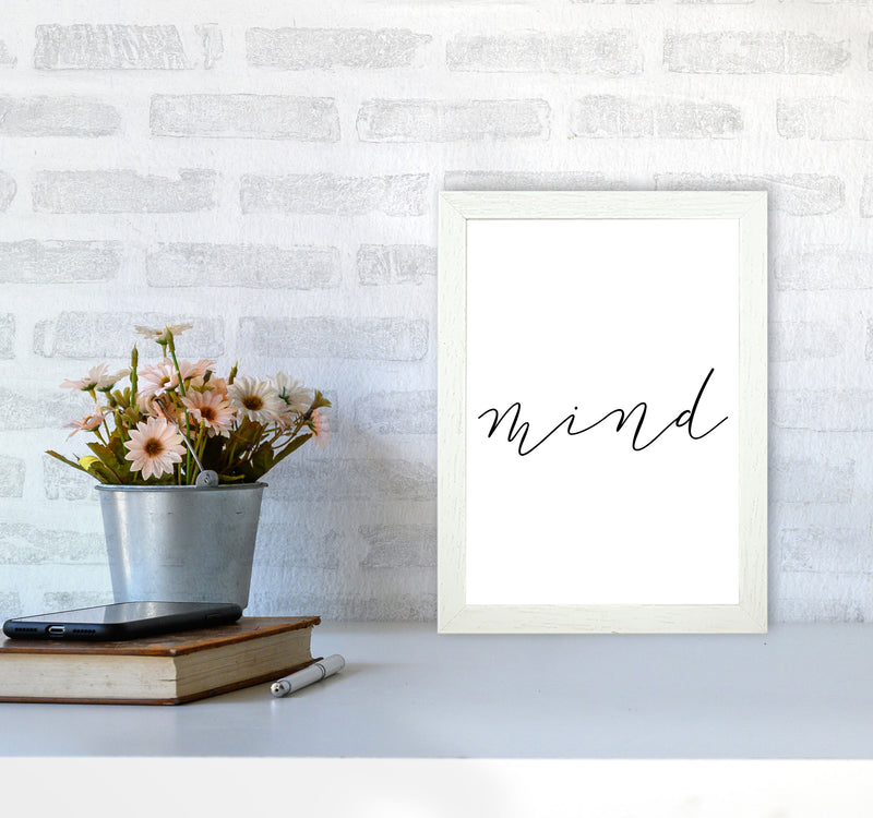 Mind Framed Typography Wall Art Print A4 Oak Frame