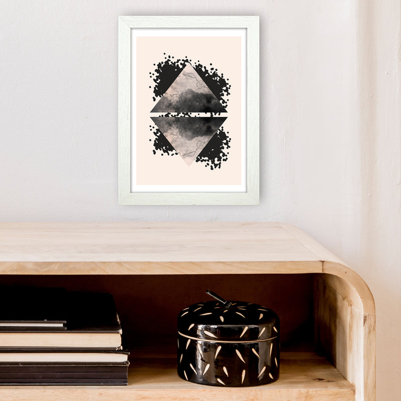 Nude And Black Watercolour 1 Art Print by Pixy Paper A4 Oak Frame
