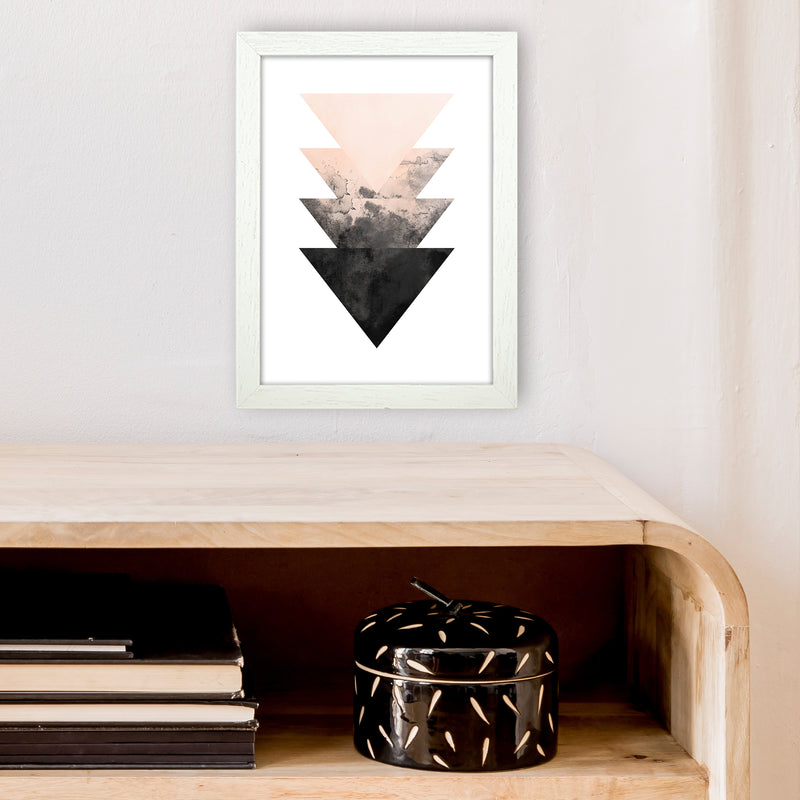 Nude And Black Watercolour 4 Art Print by Pixy Paper A4 Oak Frame