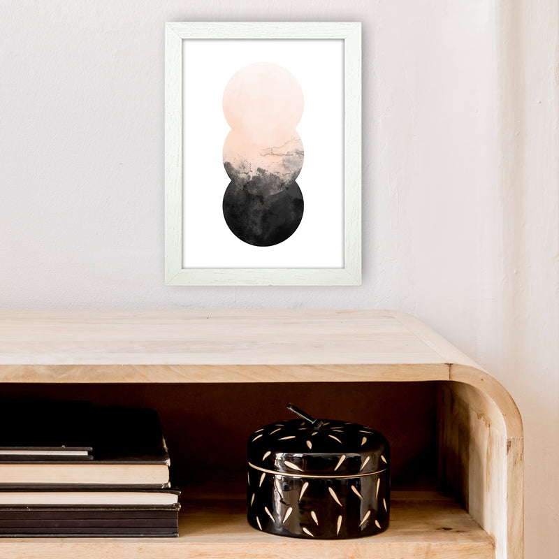 Nude And Black Watercolour 5 Art Print by Pixy Paper A4 Oak Frame