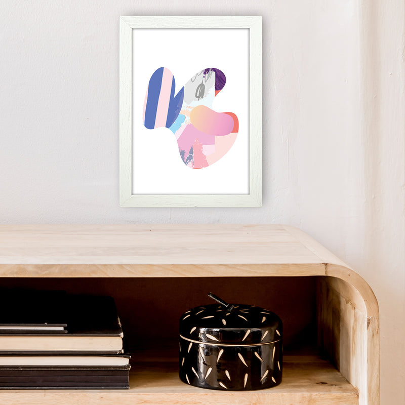 Pink Butterfly Abstract Shape  Art Print by Pixy Paper A4 Oak Frame