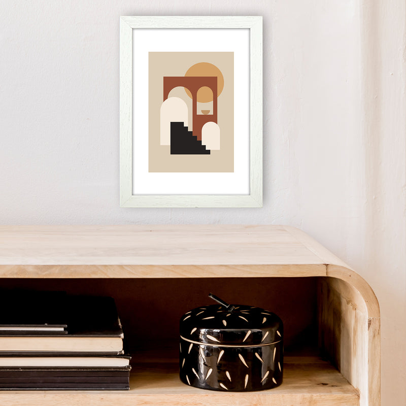 Mica Sand Stairs To Sun N16  Art Print by Pixy Paper A4 Oak Frame