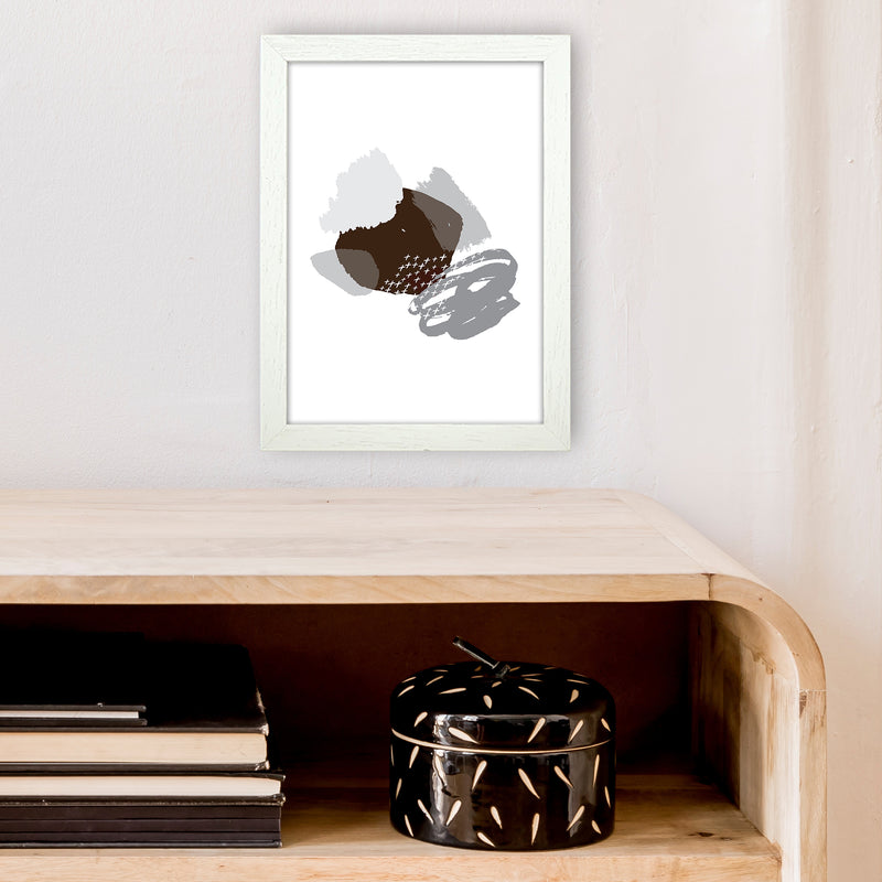 Mismatch Grey And Black  Art Print by Pixy Paper A4 Oak Frame