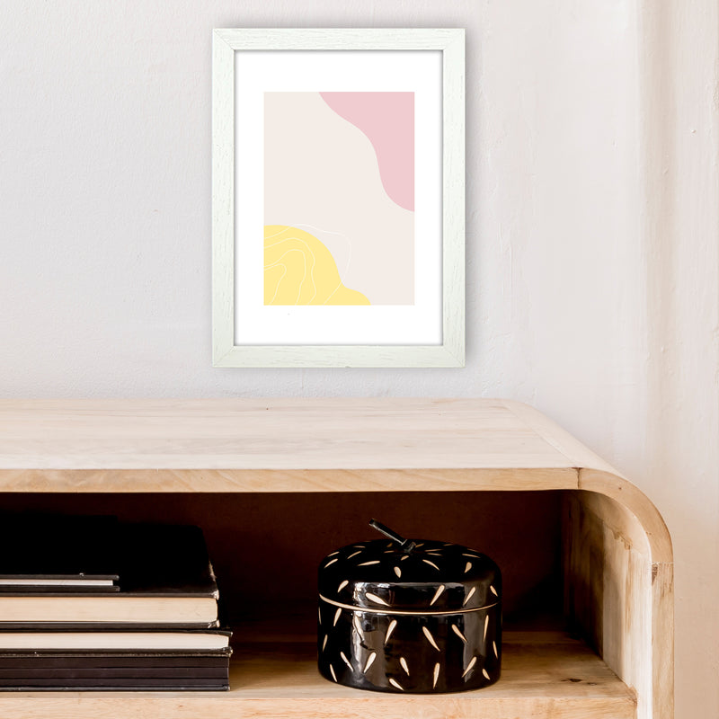 Mila Pink Abstract N18  Art Print by Pixy Paper A4 Oak Frame
