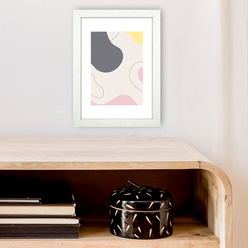 Mila Pink Abstract N17  Art Print by Pixy Paper A4 Oak Frame