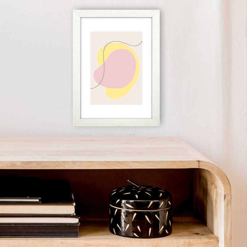 Mila Pink Abstract N22  Art Print by Pixy Paper A4 Oak Frame