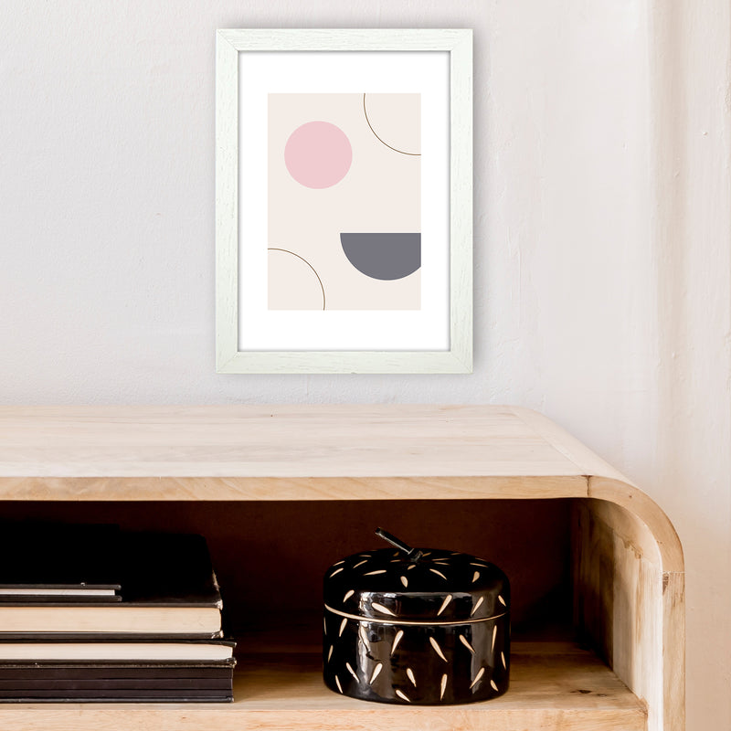 Mila Pink Abstract N23  Art Print by Pixy Paper A4 Oak Frame