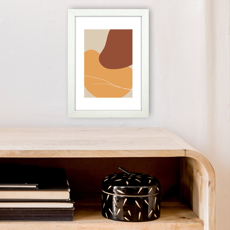 Mica Sand Abstract N28  Art Print by Pixy Paper A4 Oak Frame