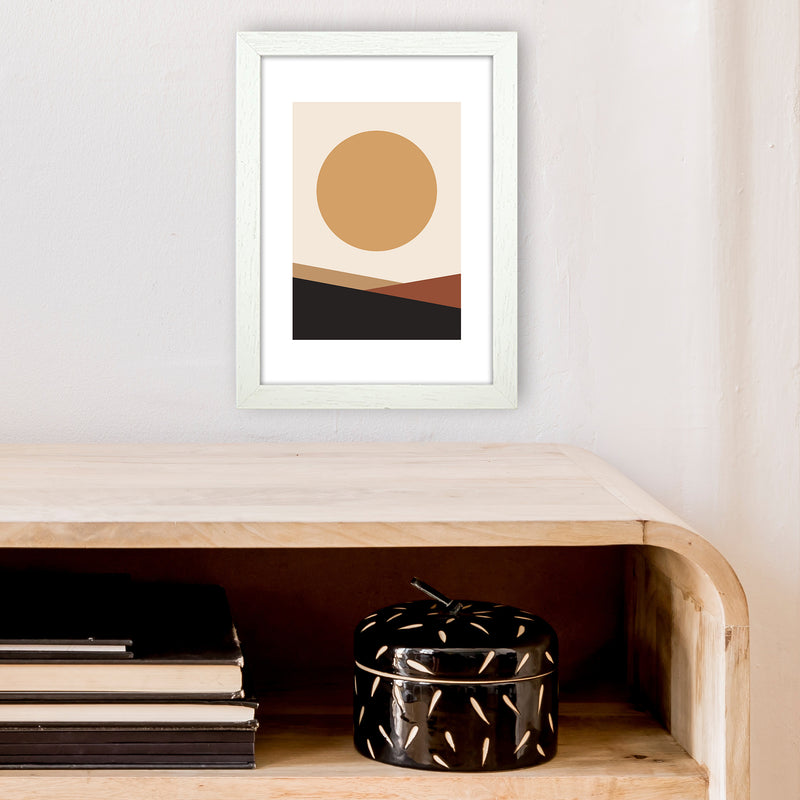Mica Sand Big Sun N17  Art Print by Pixy Paper A4 Oak Frame