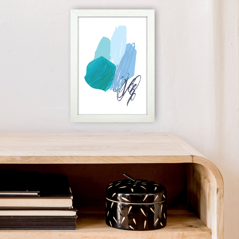 Blue Palette Drawings  Art Print by Pixy Paper A4 Oak Frame