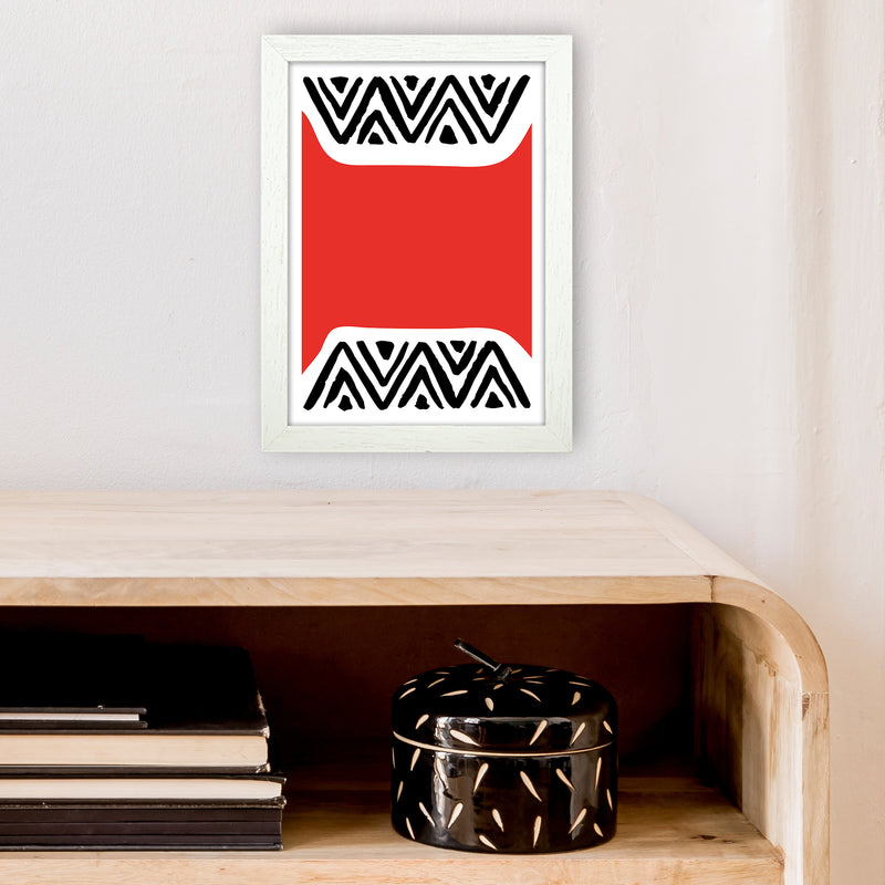 Red Maze Neon Funk  Art Print by Pixy Paper A4 Oak Frame