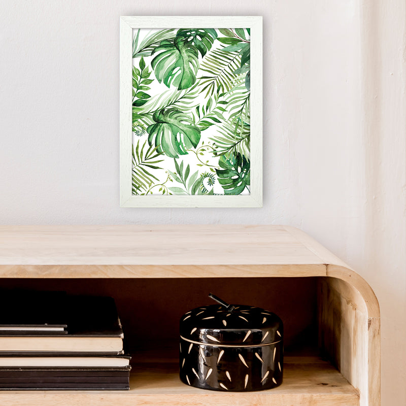 Full Page Leaves Exotic  Art Print by Pixy Paper A4 Oak Frame