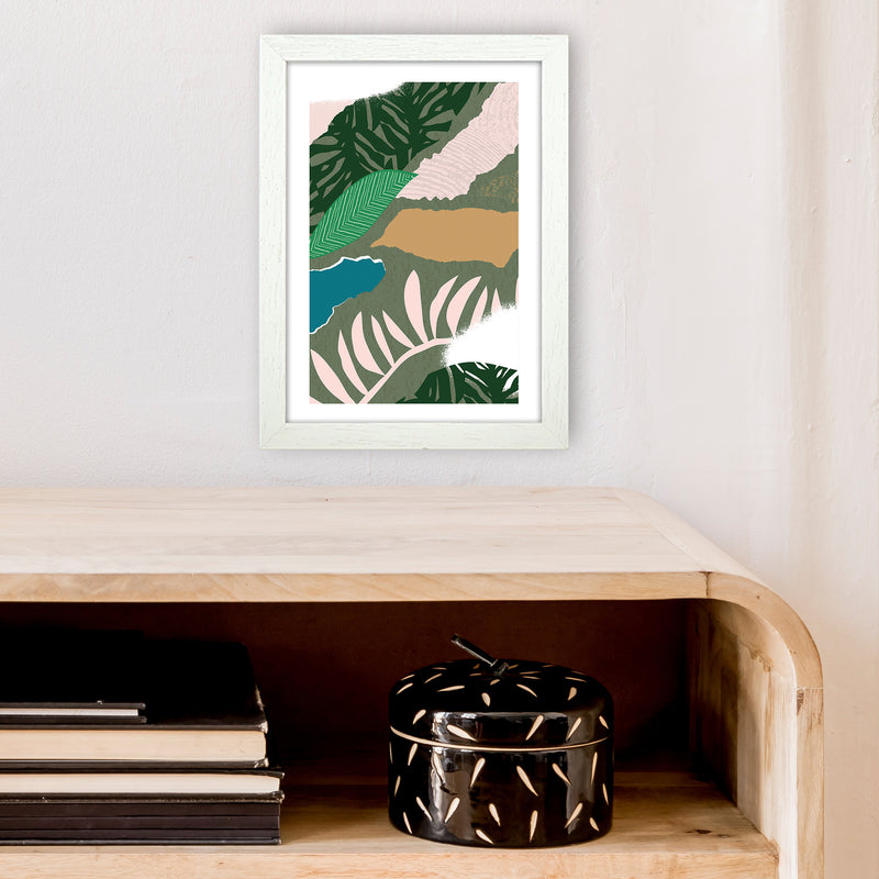 Mismatch Jungle Abstract  Art Print by Pixy Paper A4 Oak Frame