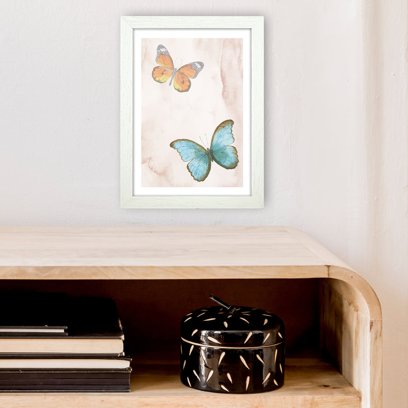 Butterflies Exotic  Art Print by Pixy Paper A4 Oak Frame