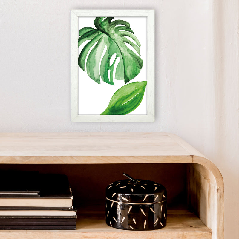 Large Leaf Exotic  Art Print by Pixy Paper A4 Oak Frame