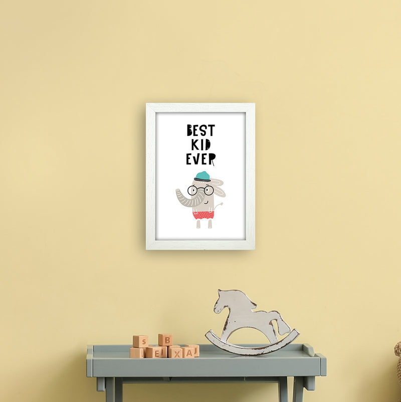 Best Kid Ever Animal Pop  Art Print by Pixy Paper A4 Oak Frame