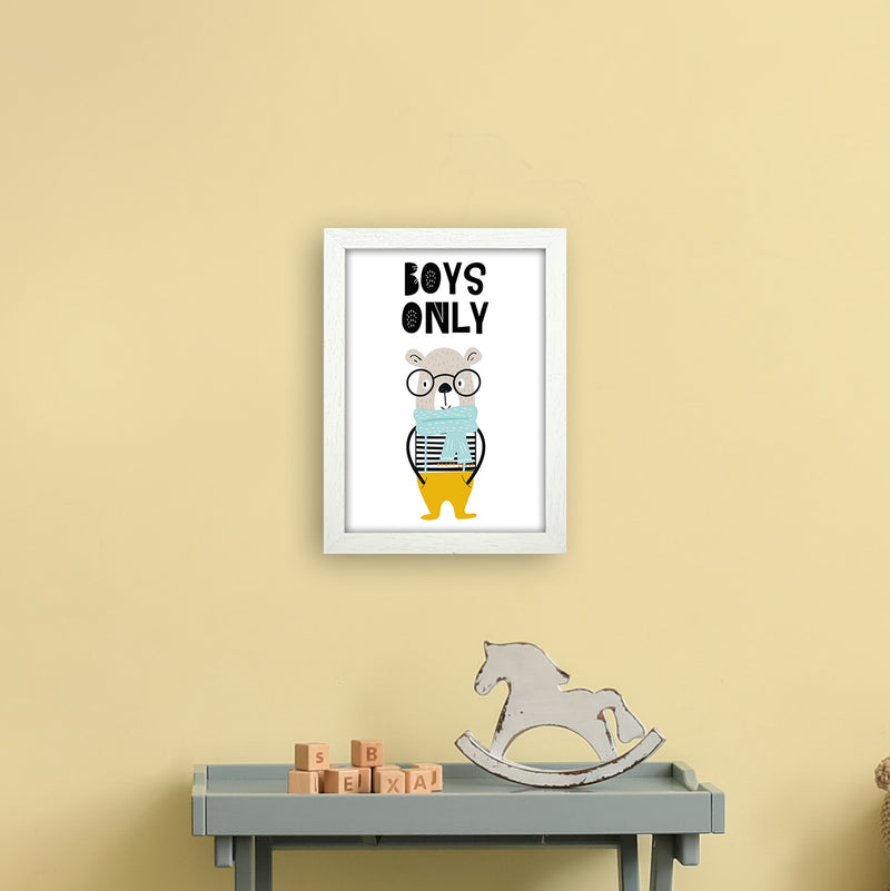 Boys Only Animal Pop  Art Print by Pixy Paper A4 Oak Frame