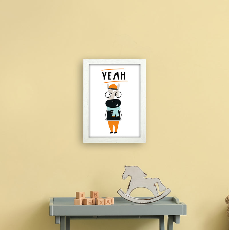 Yeah Animal Pop  Art Print by Pixy Paper A4 Oak Frame